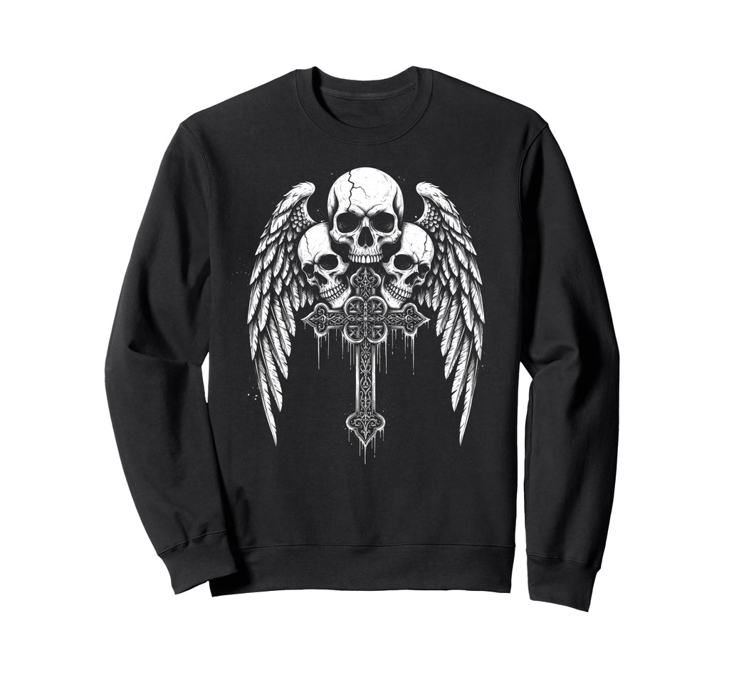 Skull Cross Y2K Grunge Sweatshirt - Casual Everyday Wear for Adults - T-Shirt, Sweatshirt, Hoodie