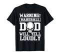 Warning Baseball Dad Skull Softball T-Shirt - Minimalist Print for Adults - T-Shirt, Sweatshirt, Hoodie