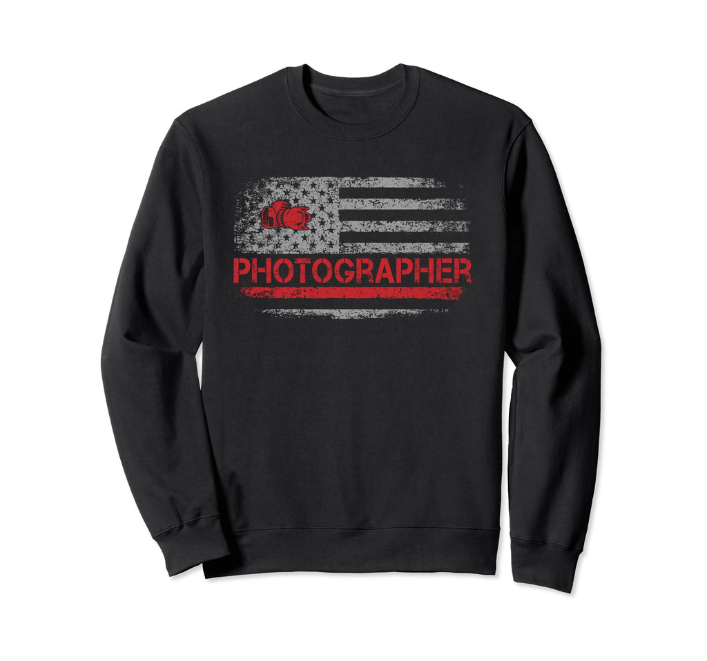 Photographer Usa American Flag Sweatshirt - Graphic Print for Adults - T-Shirt, Sweatshirt, Hoodie
