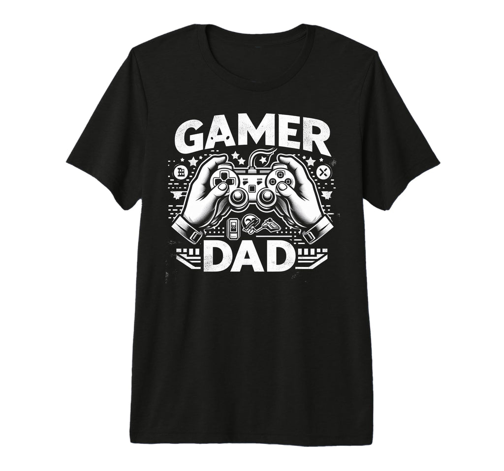 Gamer Dad Game Controller Gaming T-Shirt - Custom Art Print for Adults - T-Shirt, Sweatshirt, Hoodie