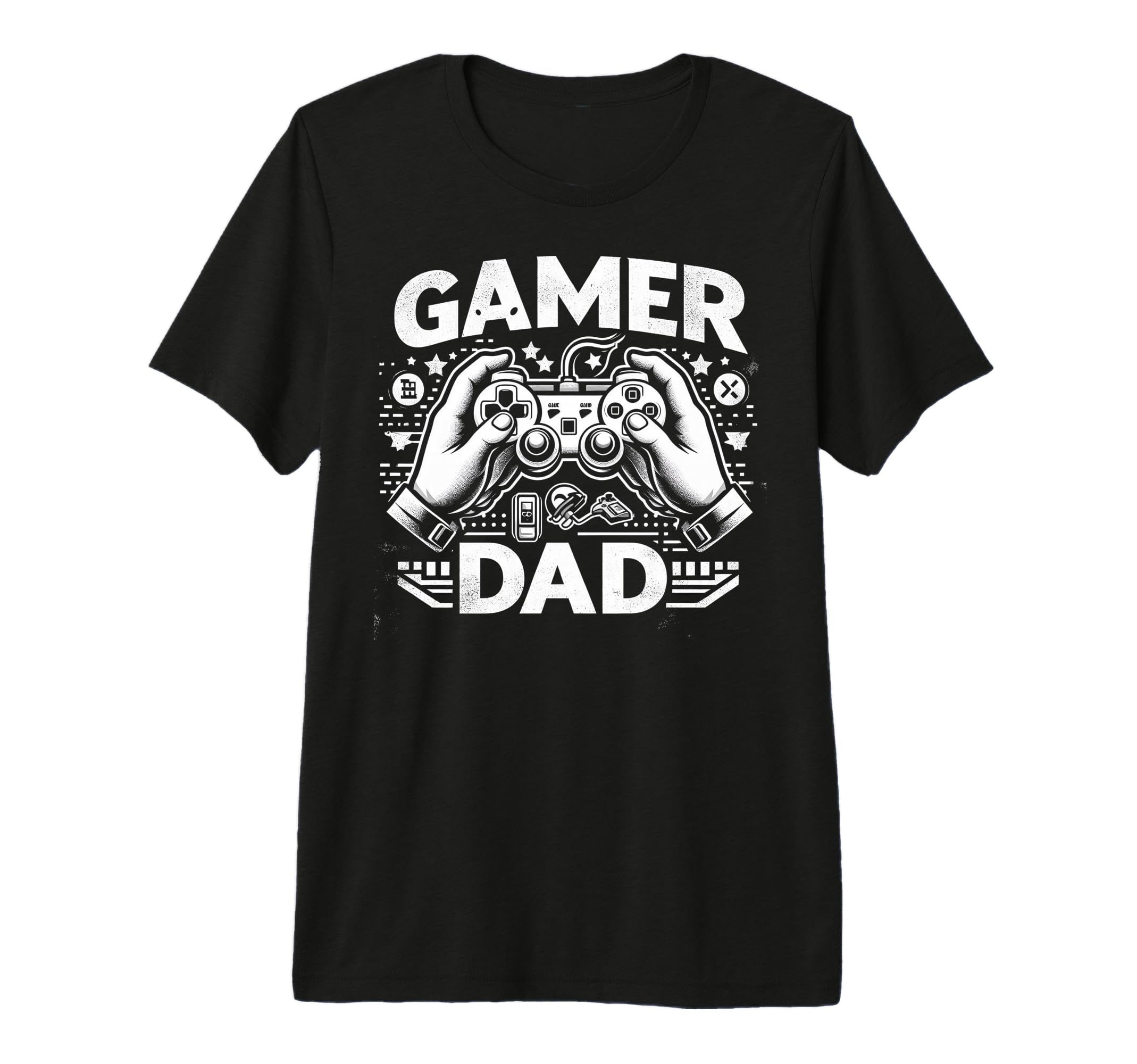 Gamer Dad Game Controller Gaming T-Shirt - Custom Art Print for Adults - T-Shirt, Sweatshirt, Hoodie