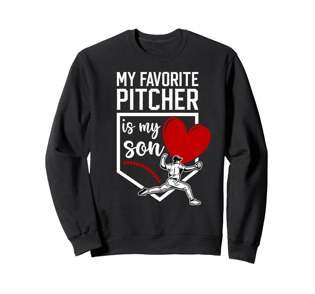 My Favorite Baseball Pitcher Mom Sweatshirt - Aesthetic Graphic Unisex - T-Shirt, Sweatshirt, Hoodie