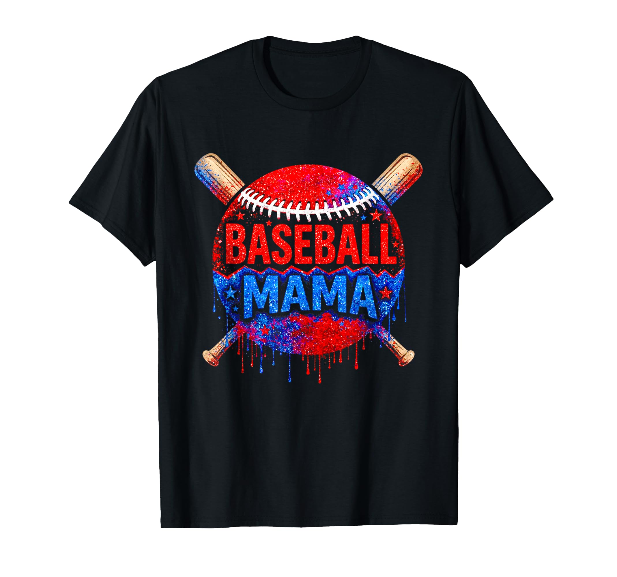 Dripping Baseball Mama Game Day Moms T-Shirt - Graphic Print for Adults - T-Shirt, Sweatshirt, Hoodie