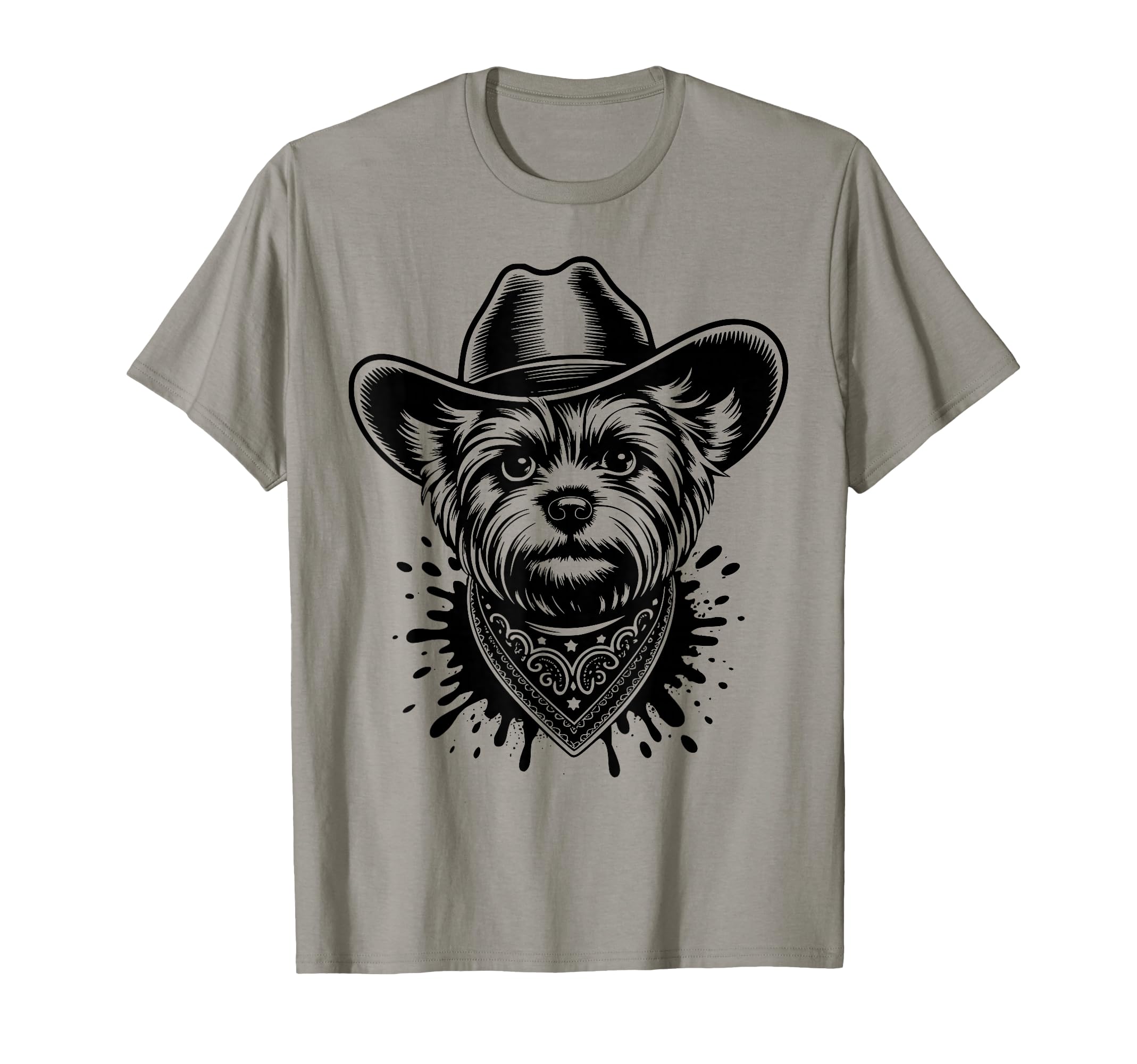 Funny Cowboy Yorkshire Terrier Western Dog T-Shirt - Trendy Graphic Unisex - T-Shirt, Sweatshirt, Hoodie