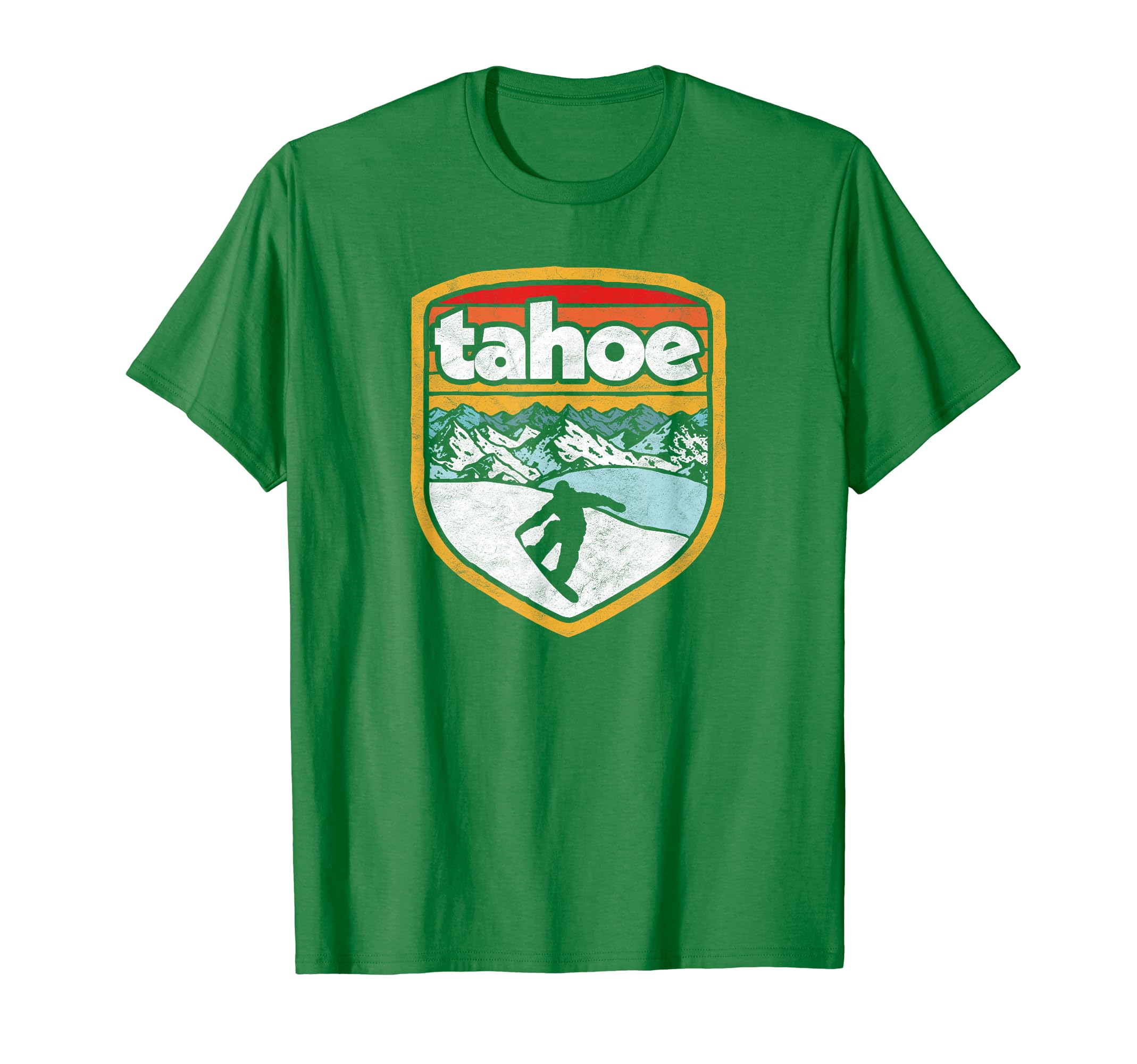 Lake Tahoe Snowboard Distressed T-Shirt - Trendy Graphic Unisex - T-Shirt, Sweatshirt, Hoodie
