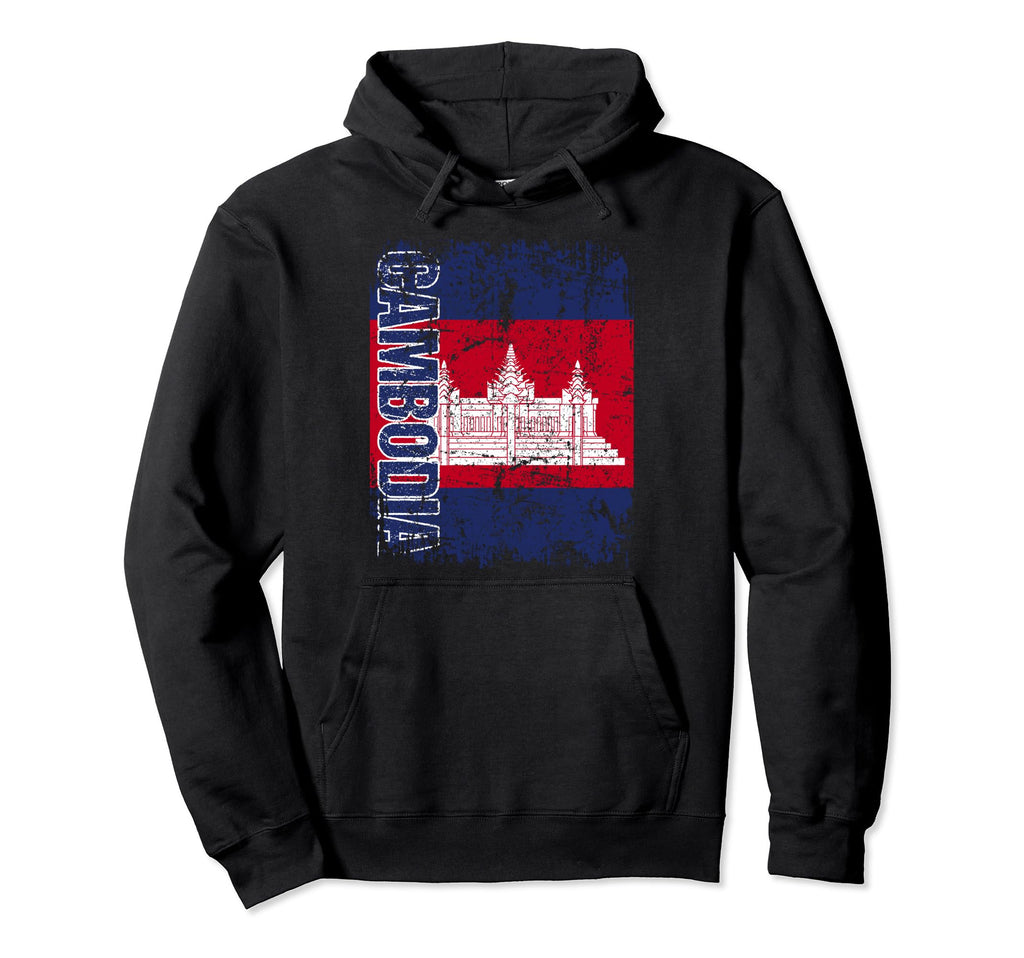Cambodia Flag Distressed Cambodia Hoodie - Streetwear Style Unisex - T-Shirt, Sweatshirt, Hoodie