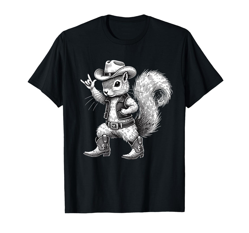 Squirrel Funny Cowboy Cowgirl Western T-Shirt - Streetwear Style Men Women - T-Shirt, Sweatshirt, Hoodie