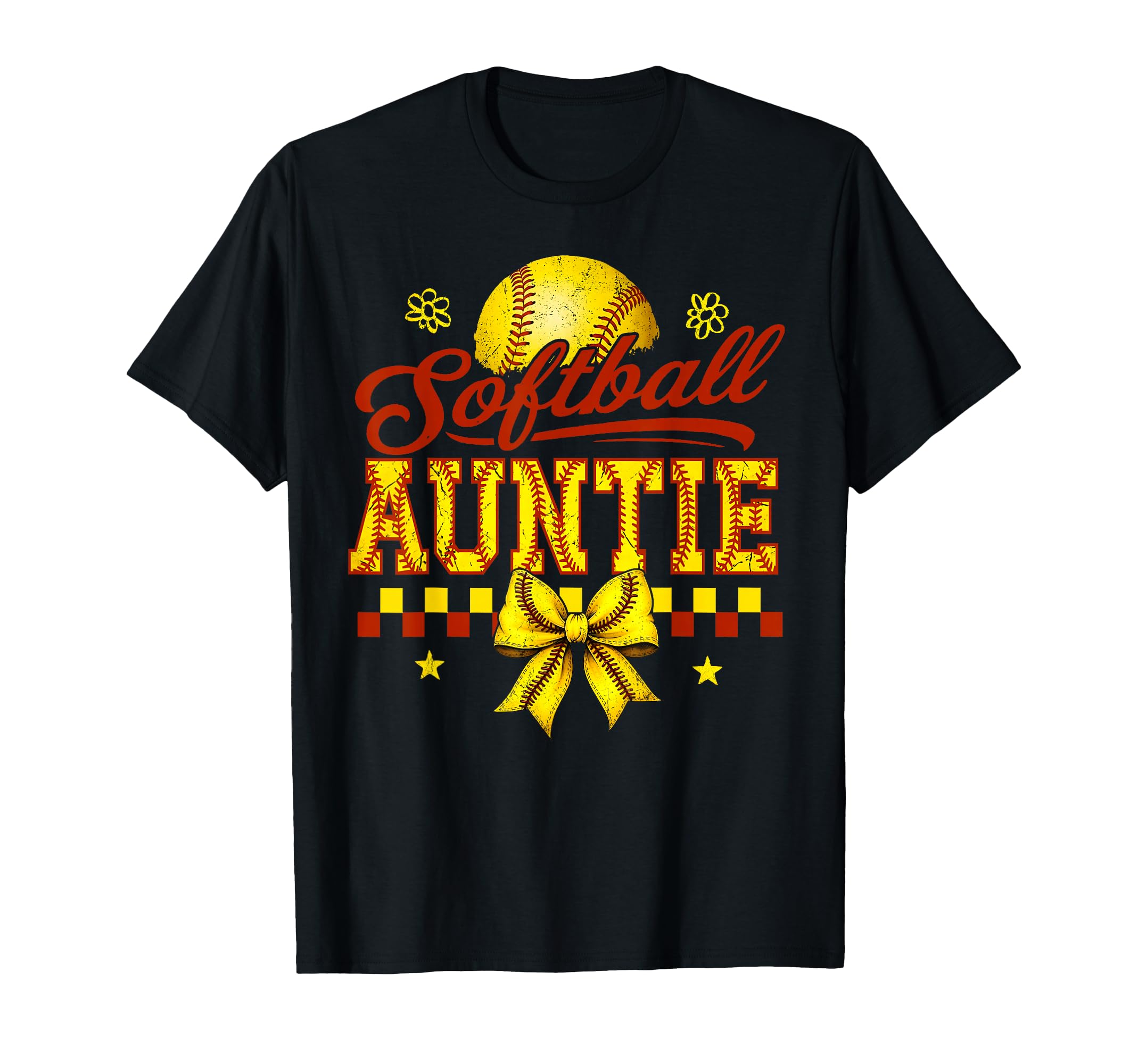 Softball Aunt Coquette Bow Mothers T-Shirt - Aesthetic Graphic Men Women - T-Shirt, Sweatshirt, Hoodie
