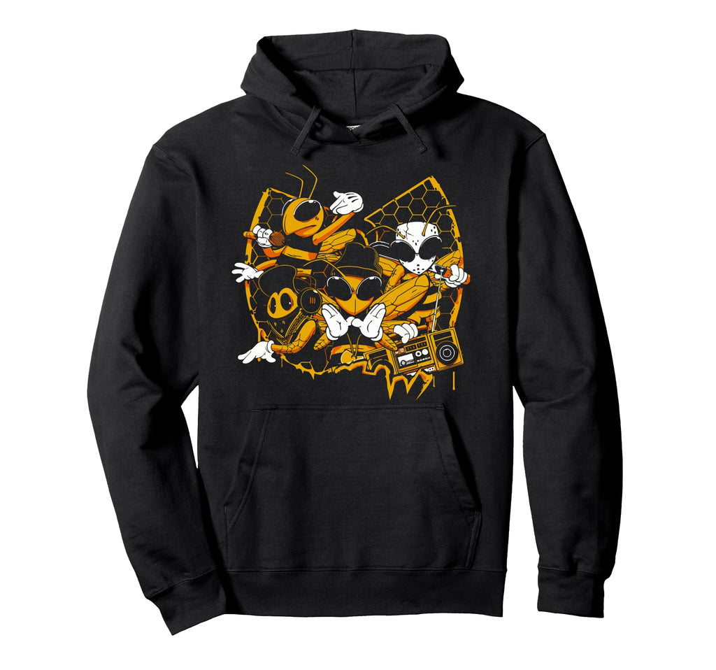 Hip Hop Old School Rap Music Lover Bees Hoodie - Graphic Print Men Women - T-Shirt, Sweatshirt, Hoodie
