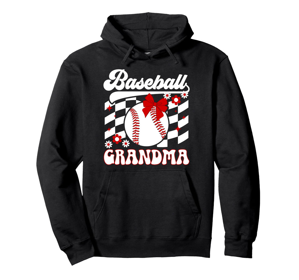 Groovy Baseball Grandma Baseball Hoodie - Custom Art Print for Adults - T-Shirt, Sweatshirt, Hoodie