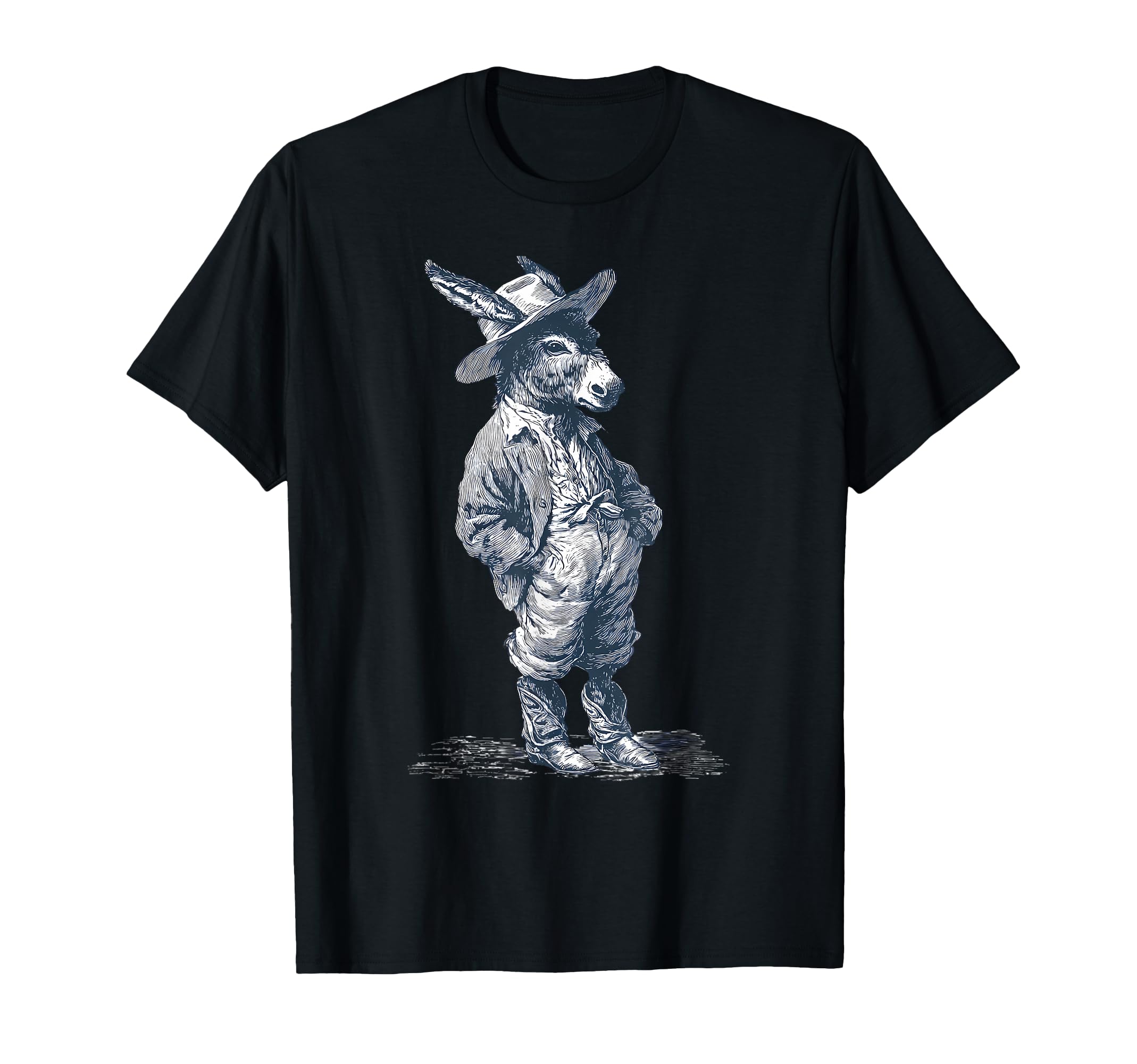 Donkey Cowboy Rodeo Cowgirl Western T-Shirt - Fun Novelty Design Unisex - T-Shirt, Sweatshirt, Hoodie