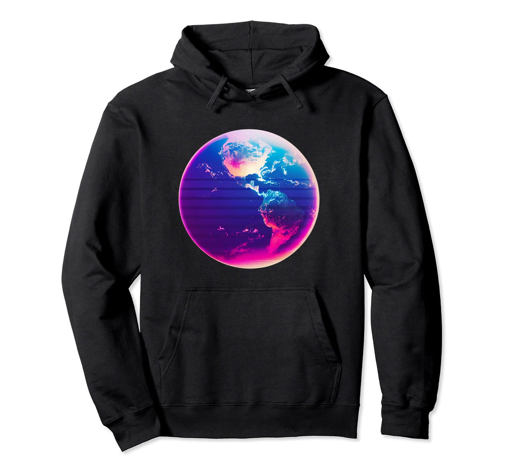 Earth Synthwave Aesthetic 80S Hoodie - Aesthetic Graphic for Adults - T-Shirt, Sweatshirt, Hoodie