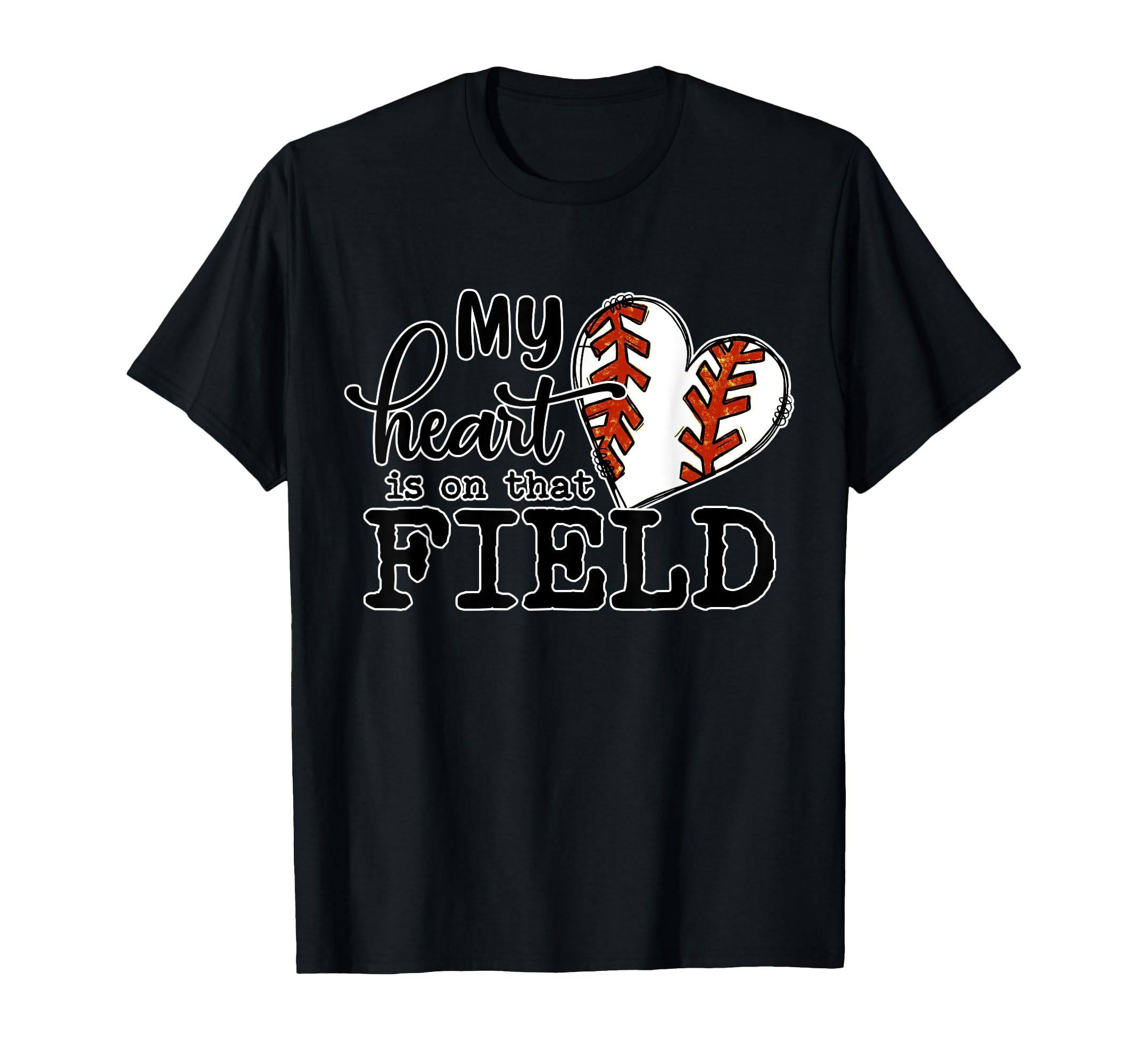 Baseball Heart Field Mom Team Sports T-Shirt - Aesthetic Graphic Men Women - T-Shirt, Sweatshirt, Hoodie