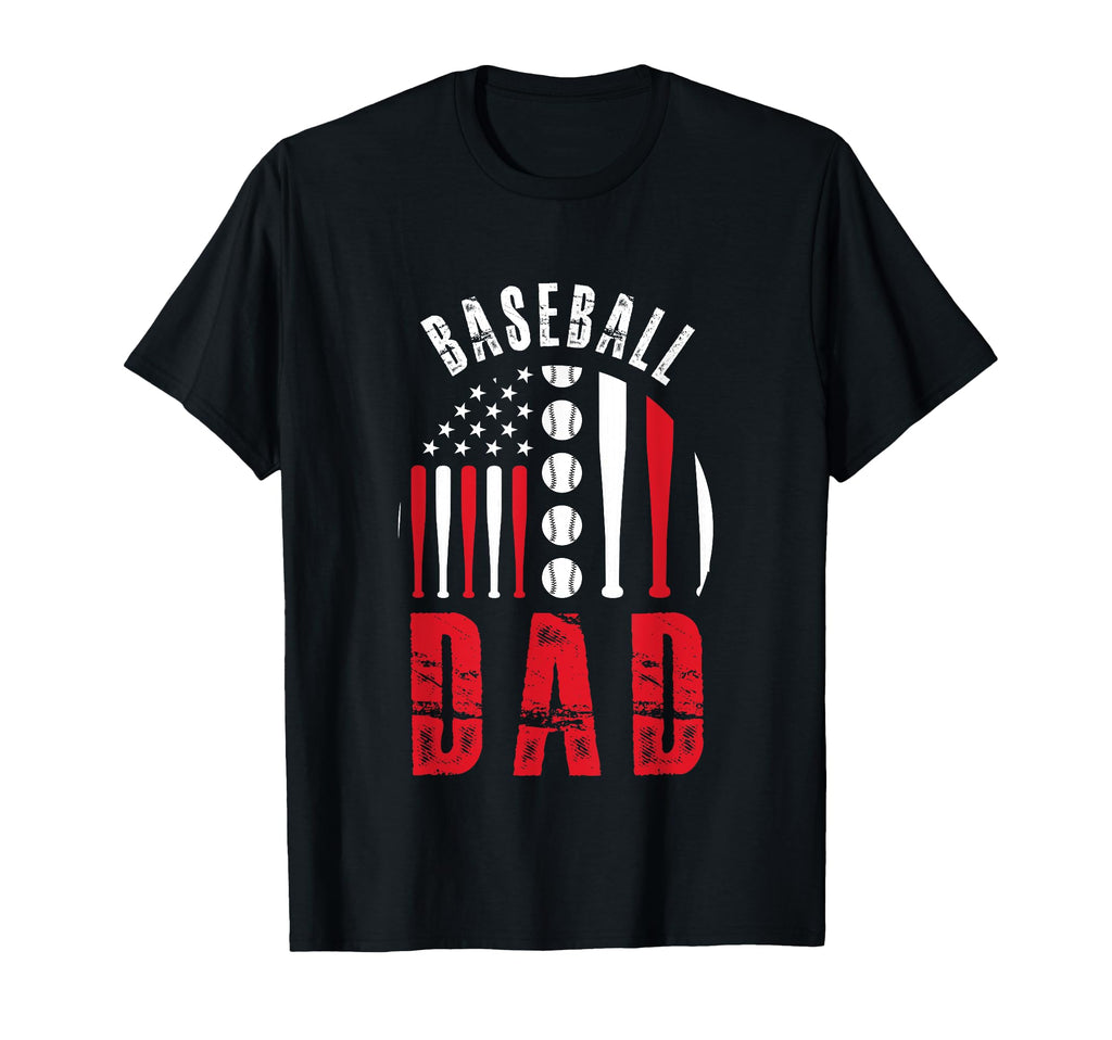 Funny Dad Baseball Usa Flag T-Shirt - Fun Novelty Design for Adults - T-Shirt, Sweatshirt, Hoodie