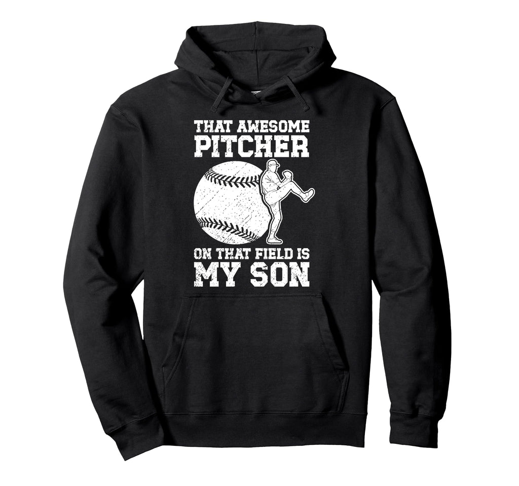 Baseball Pitcher Mom Proud Baseball Hoodie - Novelty Apparel Unisex - T-Shirt, Sweatshirt, Hoodie
