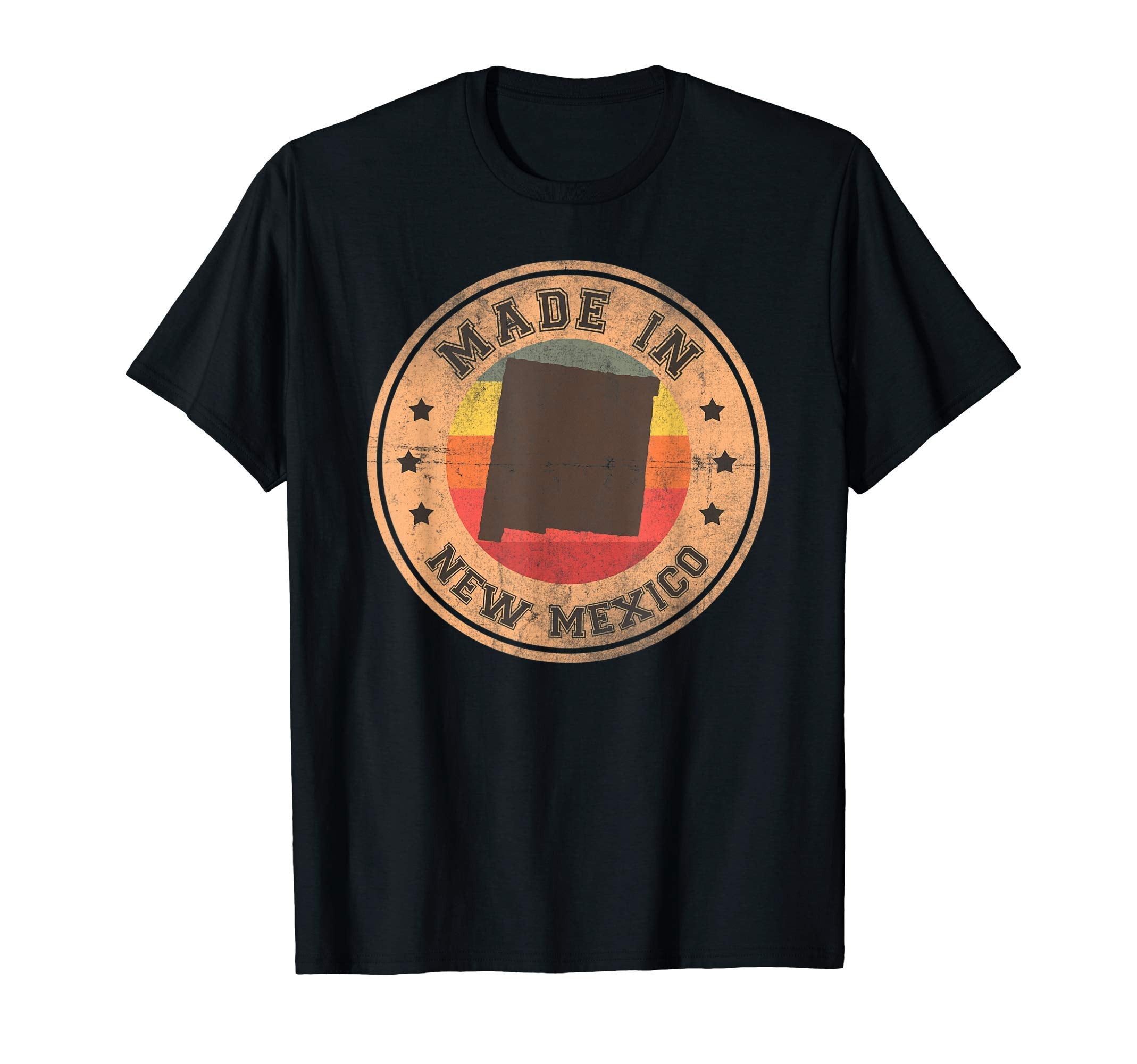 New Mexico Us State Map Stripes 19 T-Shirt - Custom Art Print Unisex - T-Shirt, Sweatshirt, Hoodie