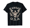 Kansas Usa Patriot Eagle Distressed T-Shirt - Unique Graphic Men Women - T-Shirt, Sweatshirt, Hoodie