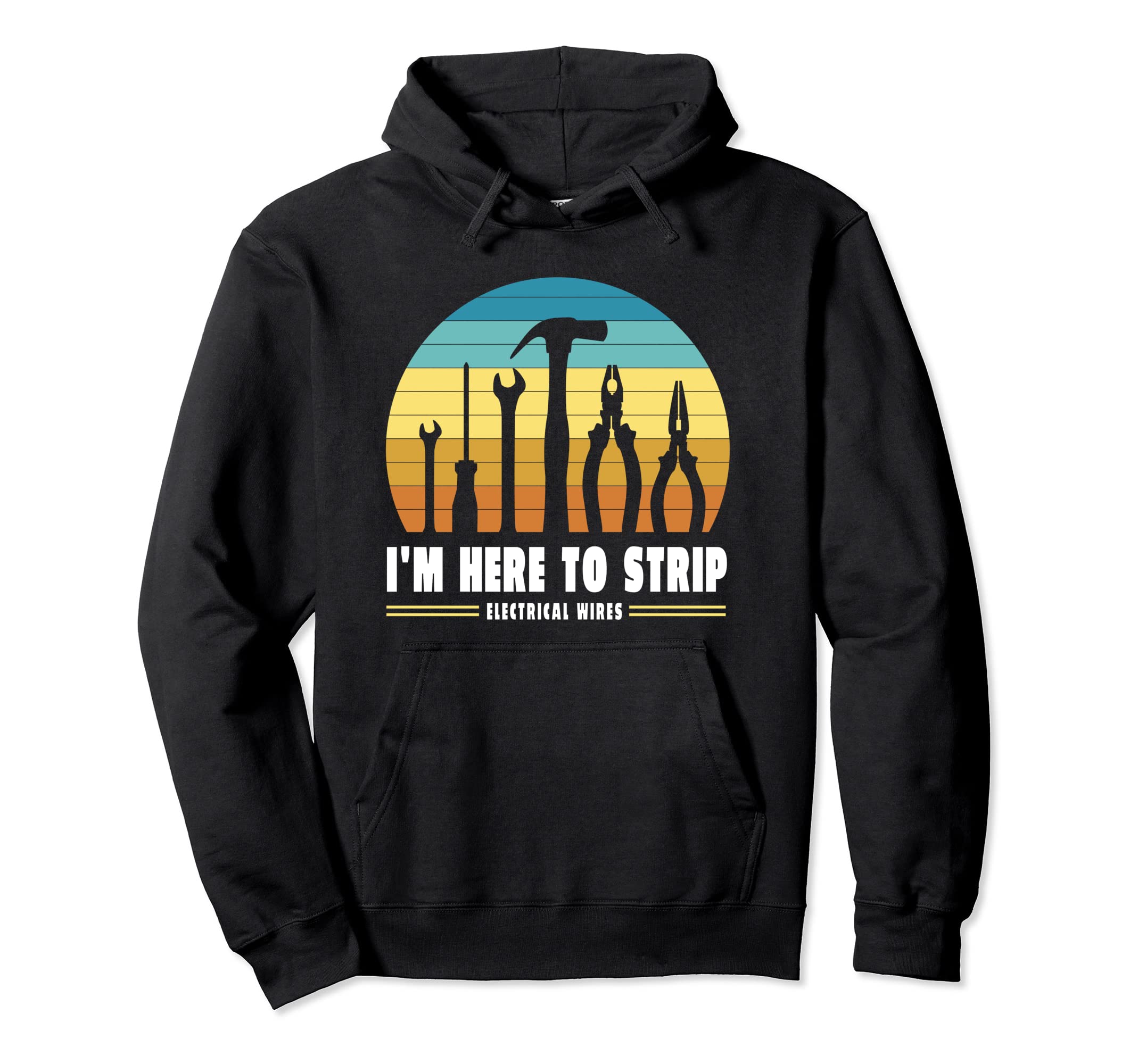 Electrician Tools Sunset Hoodie - Aesthetic Graphic Unisex - T-Shirt, Sweatshirt, Hoodie