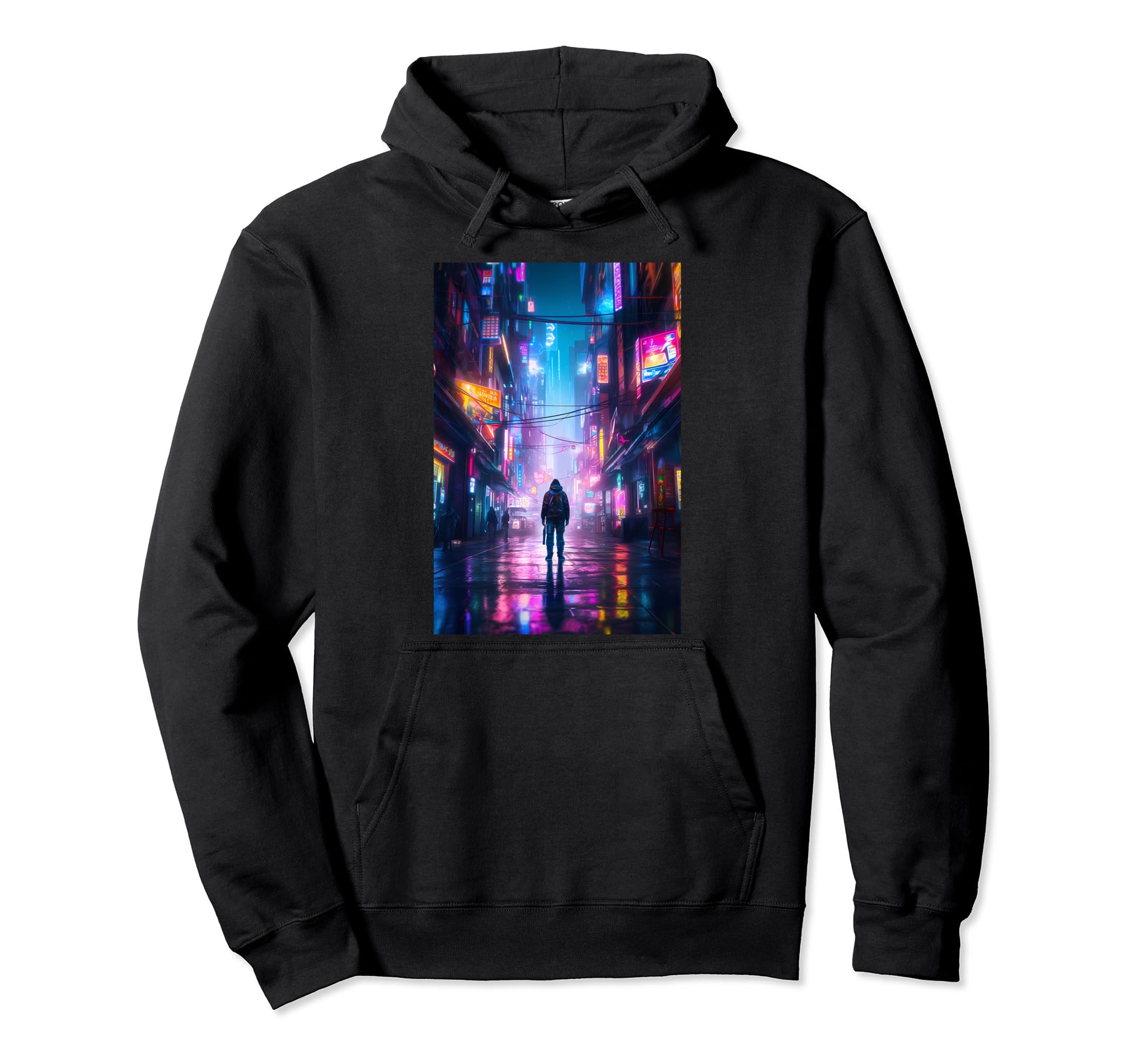 Neon Tokyo Night Aesthetic Vaporwave Anime Hoodie - Novelty Apparel Unisex - T-Shirt, Sweatshirt, Hoodie