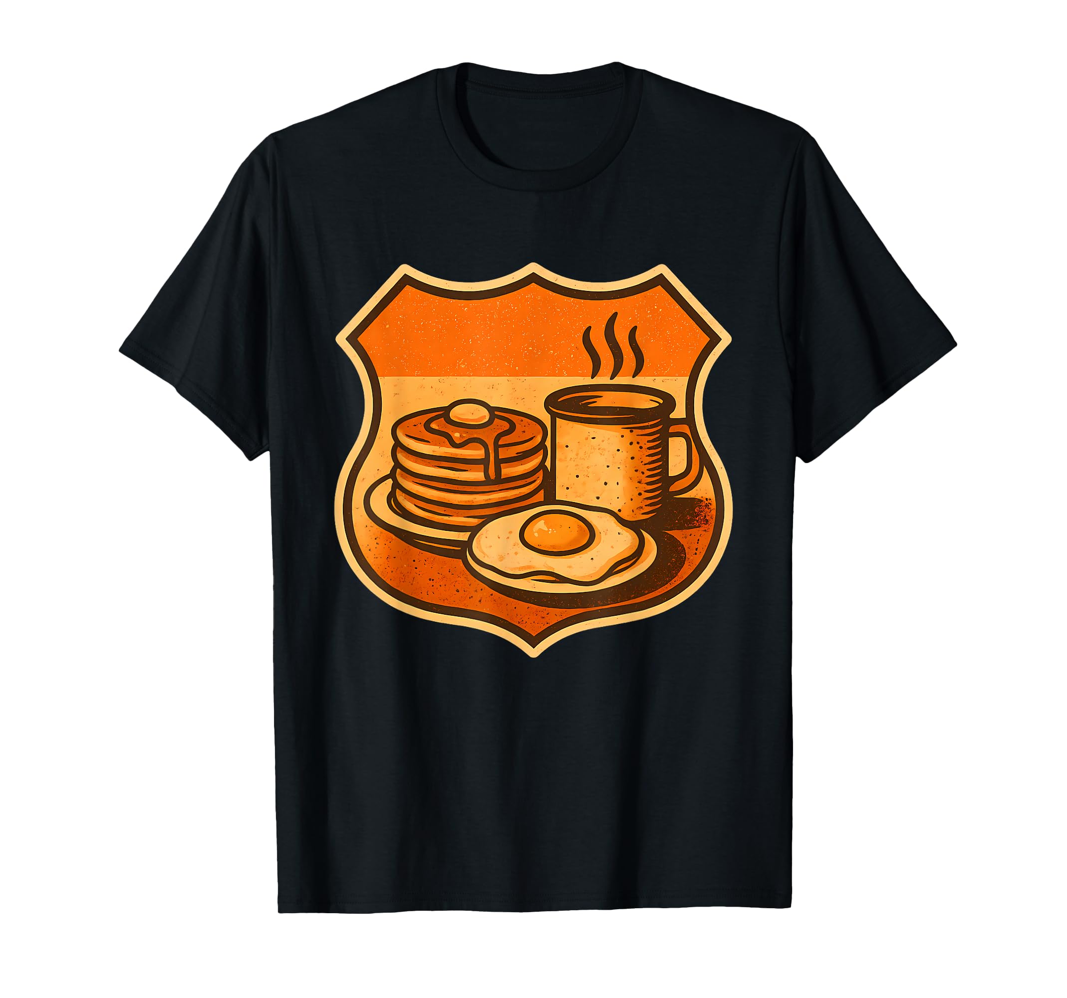 Breakfast Highway Badge Pancakes Egg T-Shirt - Trendy Graphic Men Women - T-Shirt, Sweatshirt, Hoodie