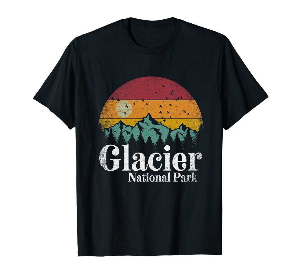 Glacier National Park Mountains Hiking T-Shirt - Minimalist Print Unisex - T-Shirt, Sweatshirt, Hoodie