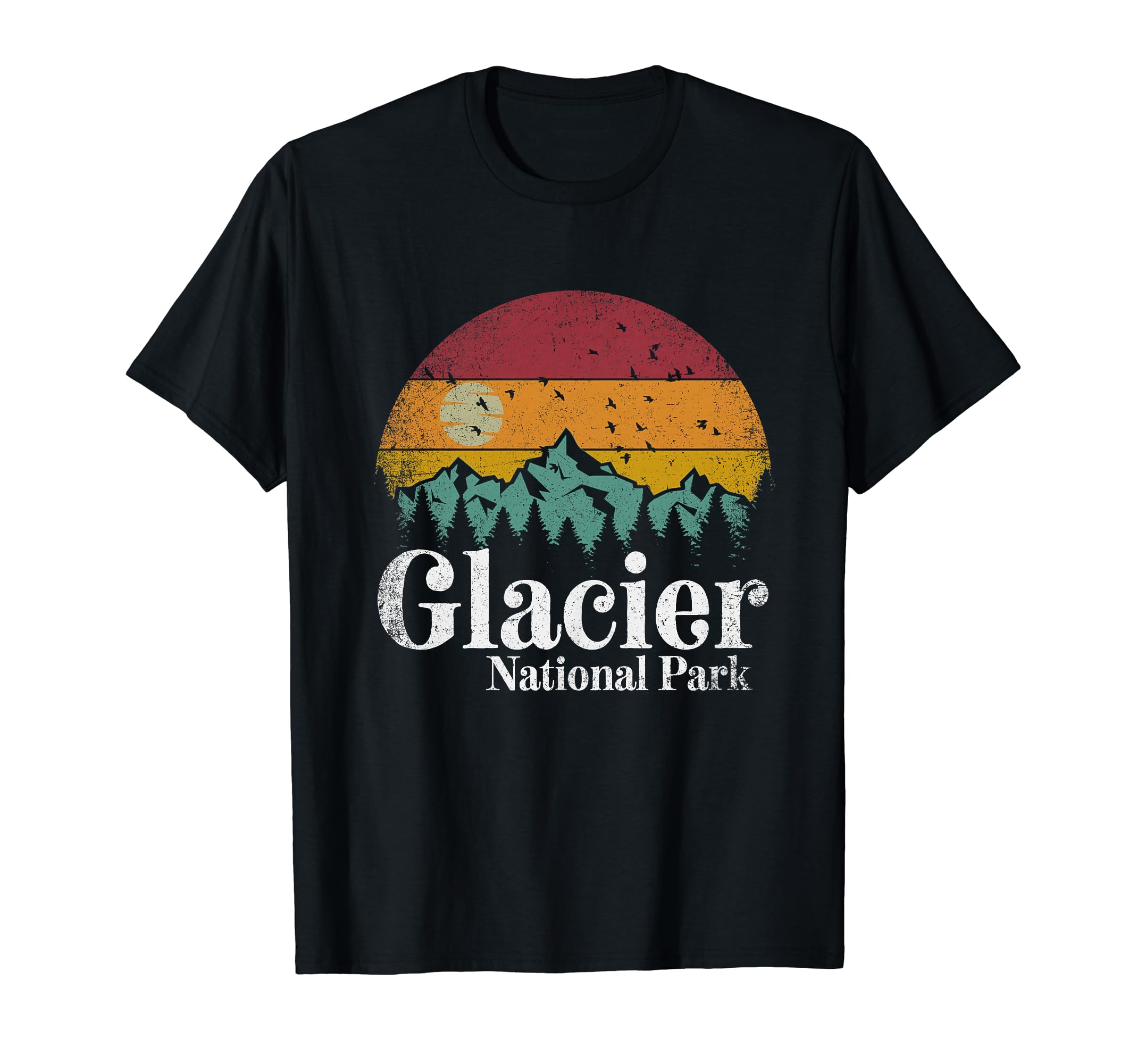 Glacier National Park Mountains Hiking T-Shirt - Minimalist Print Unisex - T-Shirt, Sweatshirt, Hoodie
