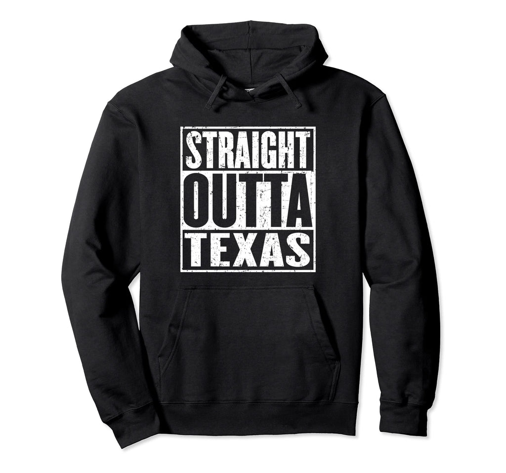 Straight Outta Texas Distressed Hoodie - Custom Art Print for Adults - T-Shirt, Sweatshirt, Hoodie