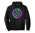 Teach Peace Sign Groovy Tie Dye Teacher Hoodie - Fun Novelty Design Unisex - T-Shirt, Sweatshirt, Hoodie