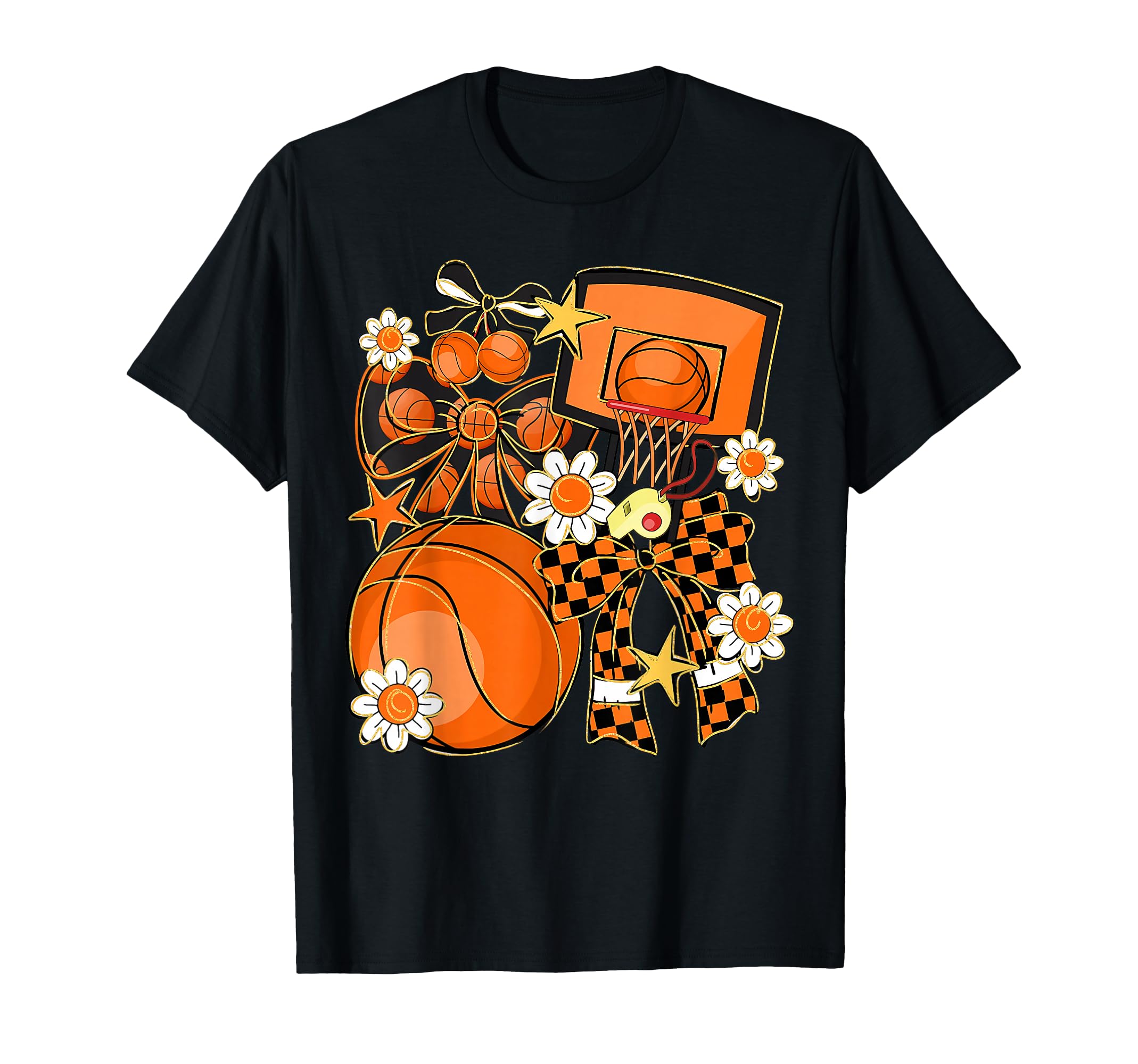 Basketball Coquette Bow Basketball Cheer T-Shirt - Streetwear Style Unisex - T-Shirt, Sweatshirt, Hoodie