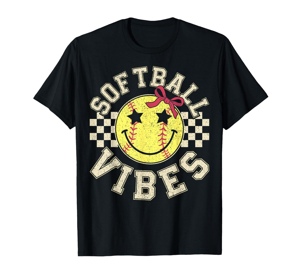 Softball Vibes Coquette Softball Game Day T-Shirt - Unique Graphic Unisex - T-Shirt, Sweatshirt, Hoodie