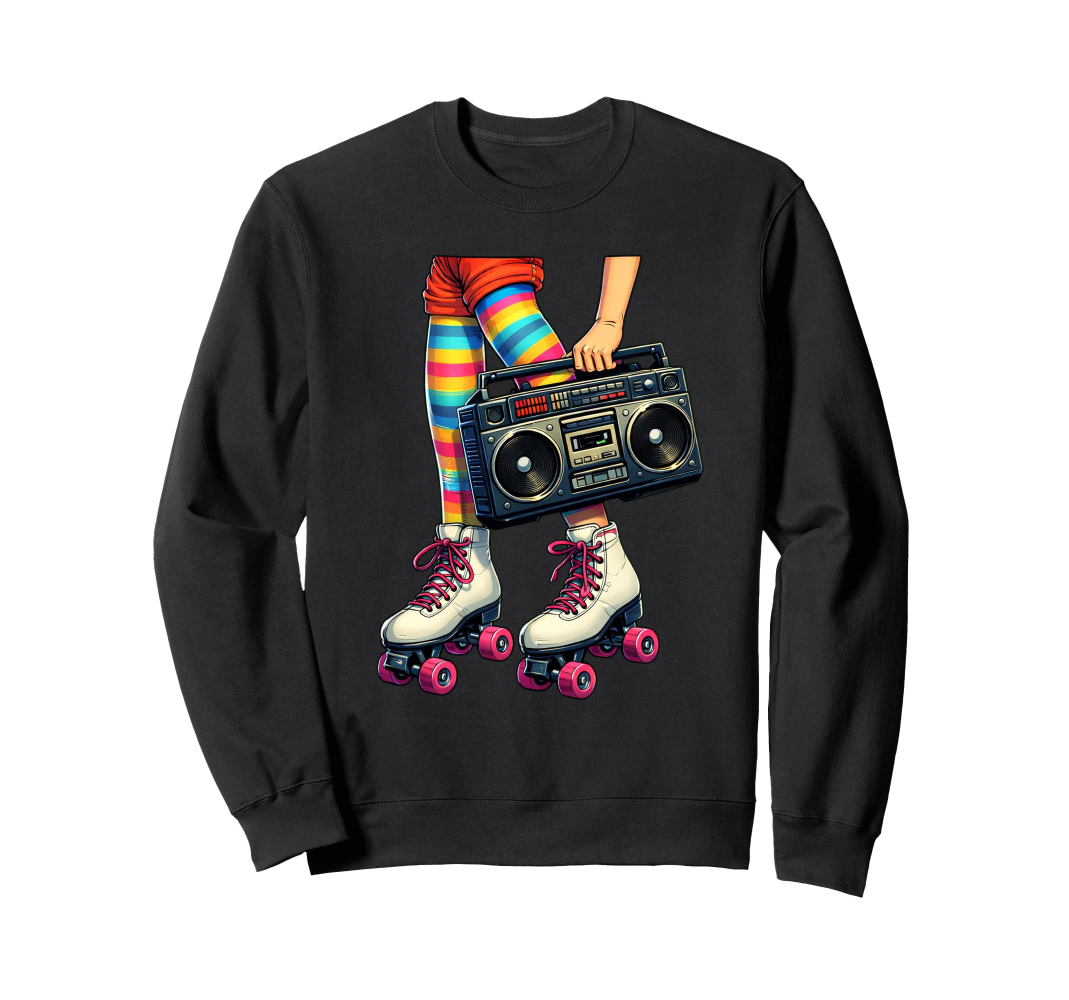 Old School Hip Hop Roller Skates Sweatshirt - Novelty Apparel Men Women - T-Shirt, Sweatshirt, Hoodie