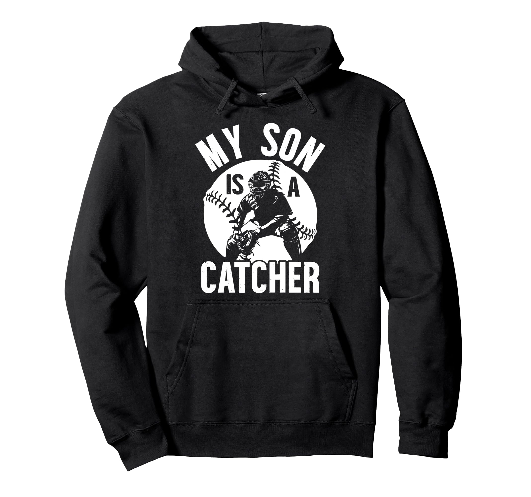 My Son Is Baseball Catcher Mom Baseball Hoodie - Graphic Print for Adults - T-Shirt, Sweatshirt, Hoodie
