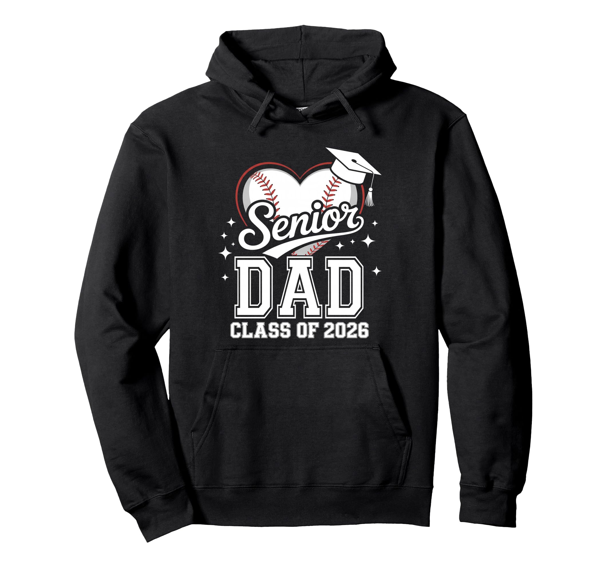 Senior Dad Class 2026 Baseball Heart Hoodie - Trendy Graphic Men Women - T-Shirt, Sweatshirt, Hoodie