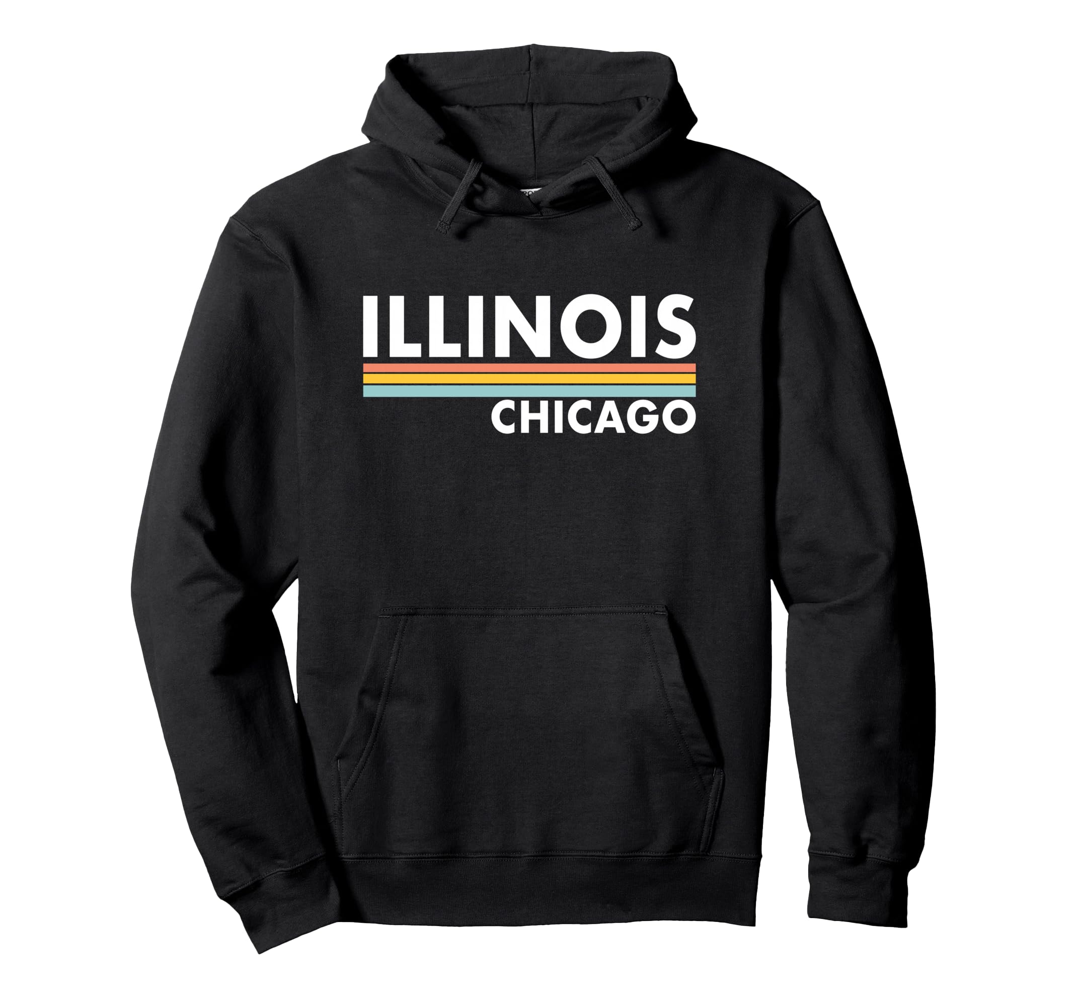 Illinois Chicago Stripes Hoodie - Novelty Apparel Unisex - T-Shirt, Sweatshirt, Hoodie