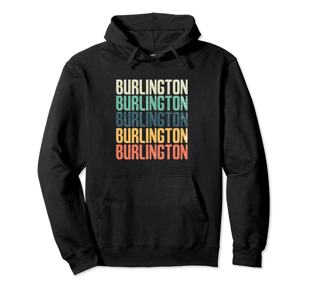 Typography 1970S 1980S Burlington Hoodie - Custom Art Print for Adults - T-Shirt, Sweatshirt, Hoodie