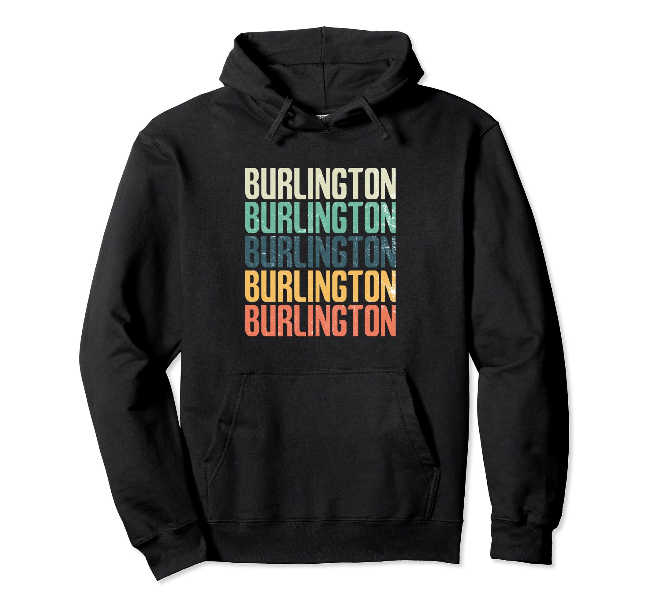 Typography 1970S 1980S Burlington Hoodie - Custom Art Print for Adults - T-Shirt, Sweatshirt, Hoodie