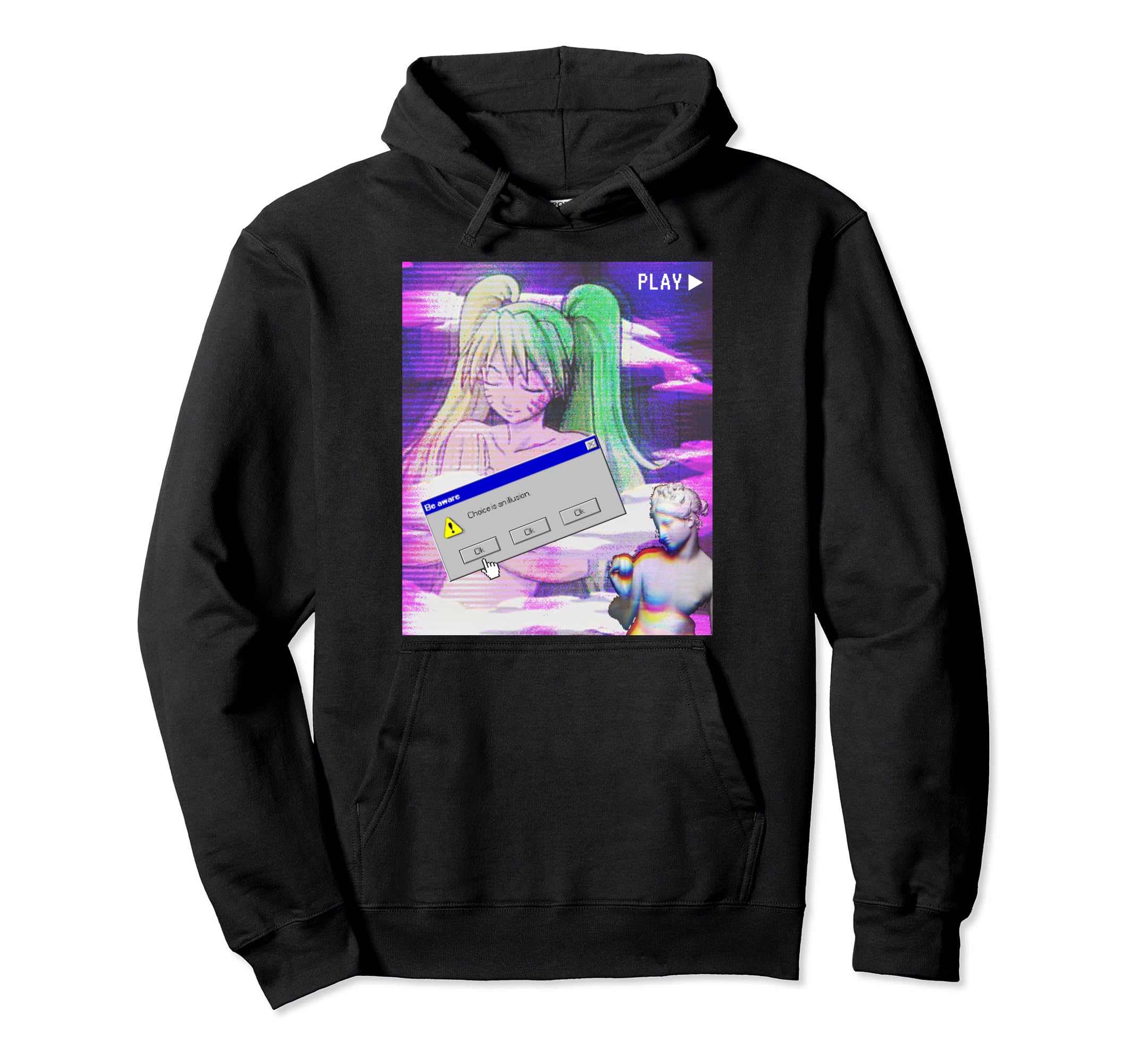 Vaporwave Aesthetic Japanese Anime Hoodie - Casual Everyday Wear for Adults - T-Shirt, Sweatshirt, Hoodie