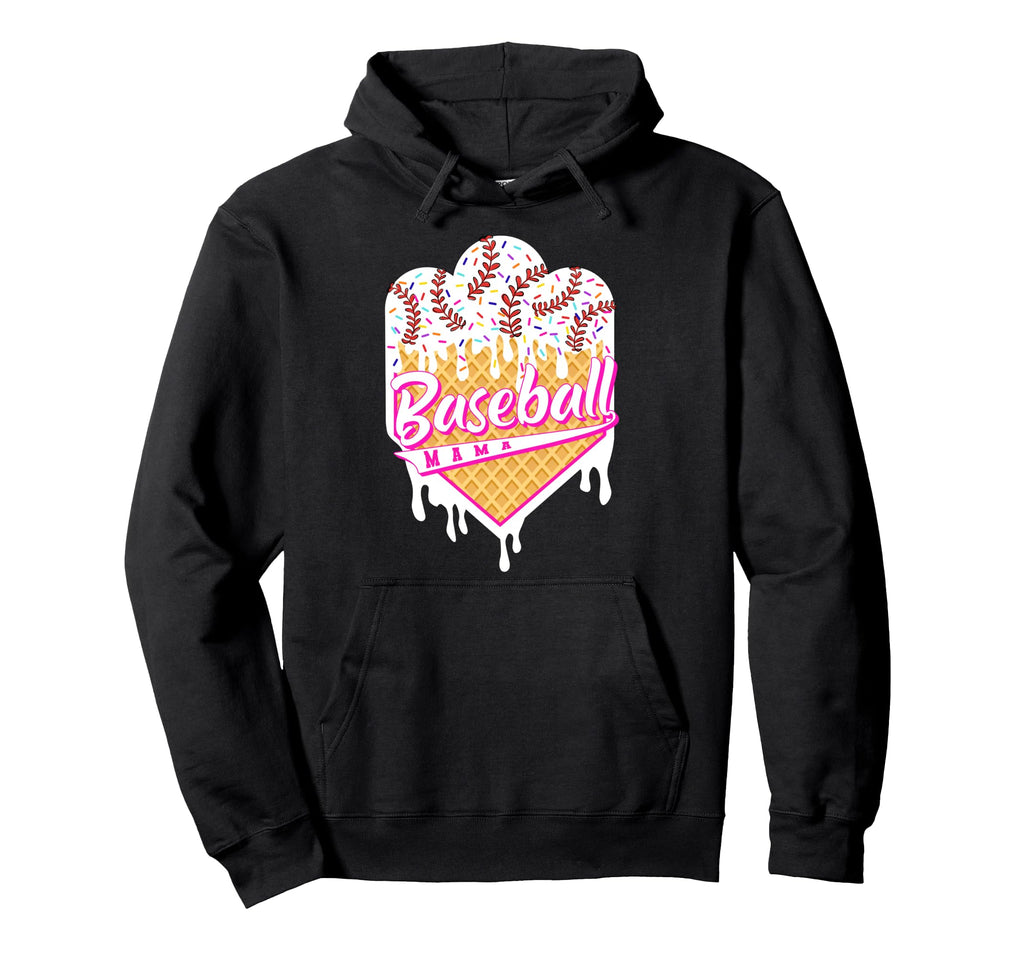 Baseball Ice Cream Drip Mom Sweet Hoodie - Aesthetic Graphic Men Women - T-Shirt, Sweatshirt, Hoodie