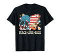 Peace Love Rock And Roll American Flag T-Shirt - Trendy Graphic for Adults - T-Shirt, Sweatshirt, Hoodie