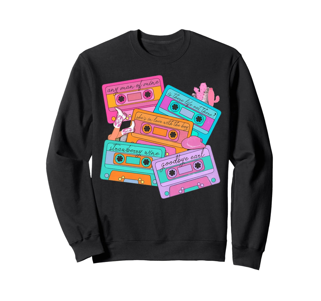 90S Country Western Cassette Sweatshirt - Casual Everyday Wear Unisex - T-Shirt, Sweatshirt, Hoodie