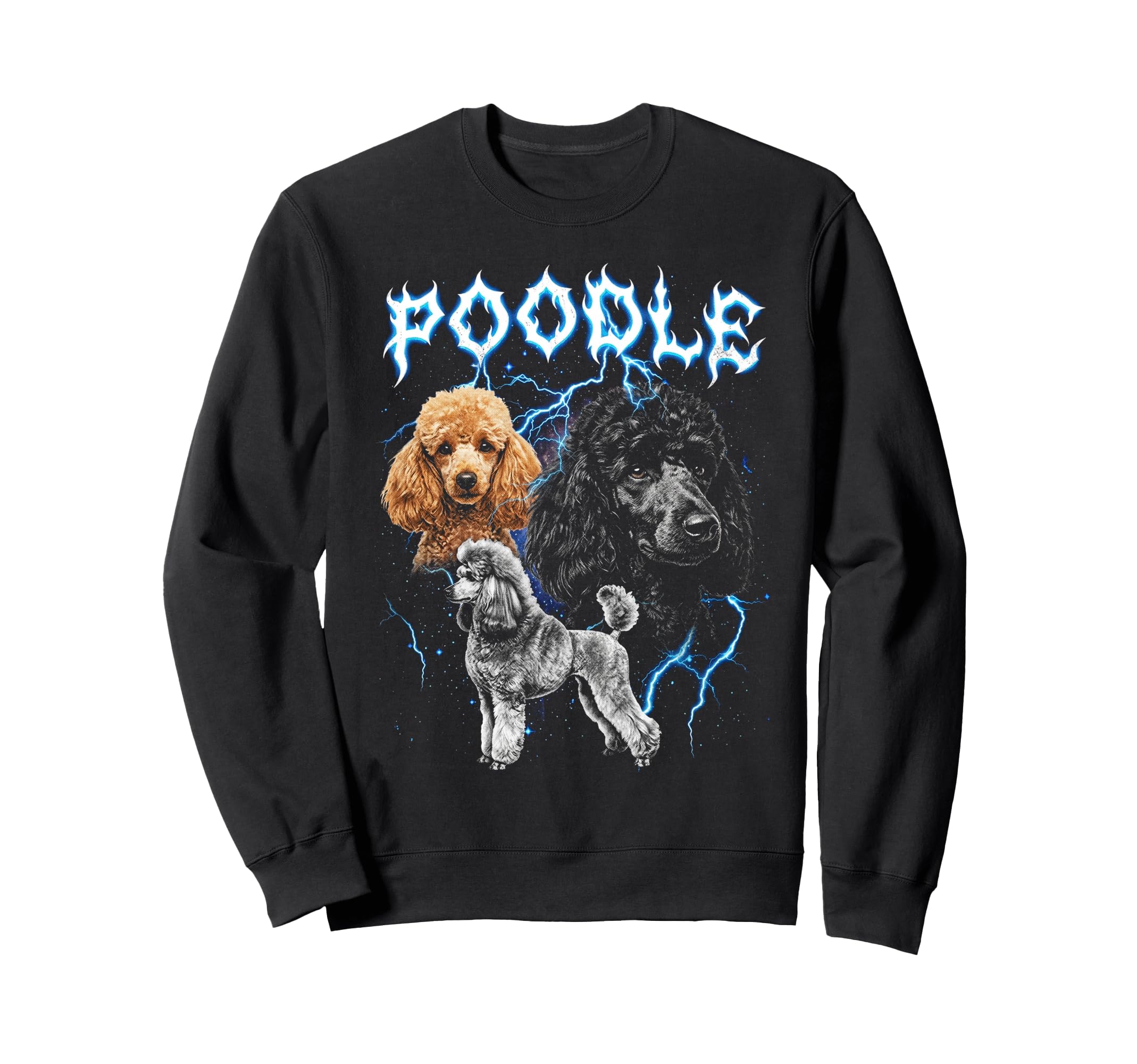 Poodle 90S Heavy Metal Dog Lover Sweatshirt - Minimalist Print for Adults - T-Shirt, Sweatshirt, Hoodie