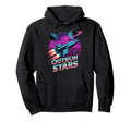 Outrun To Stars Space Rocket Vaporwave Hoodie - Custom Art Print for Adults - T-Shirt, Sweatshirt, Hoodie