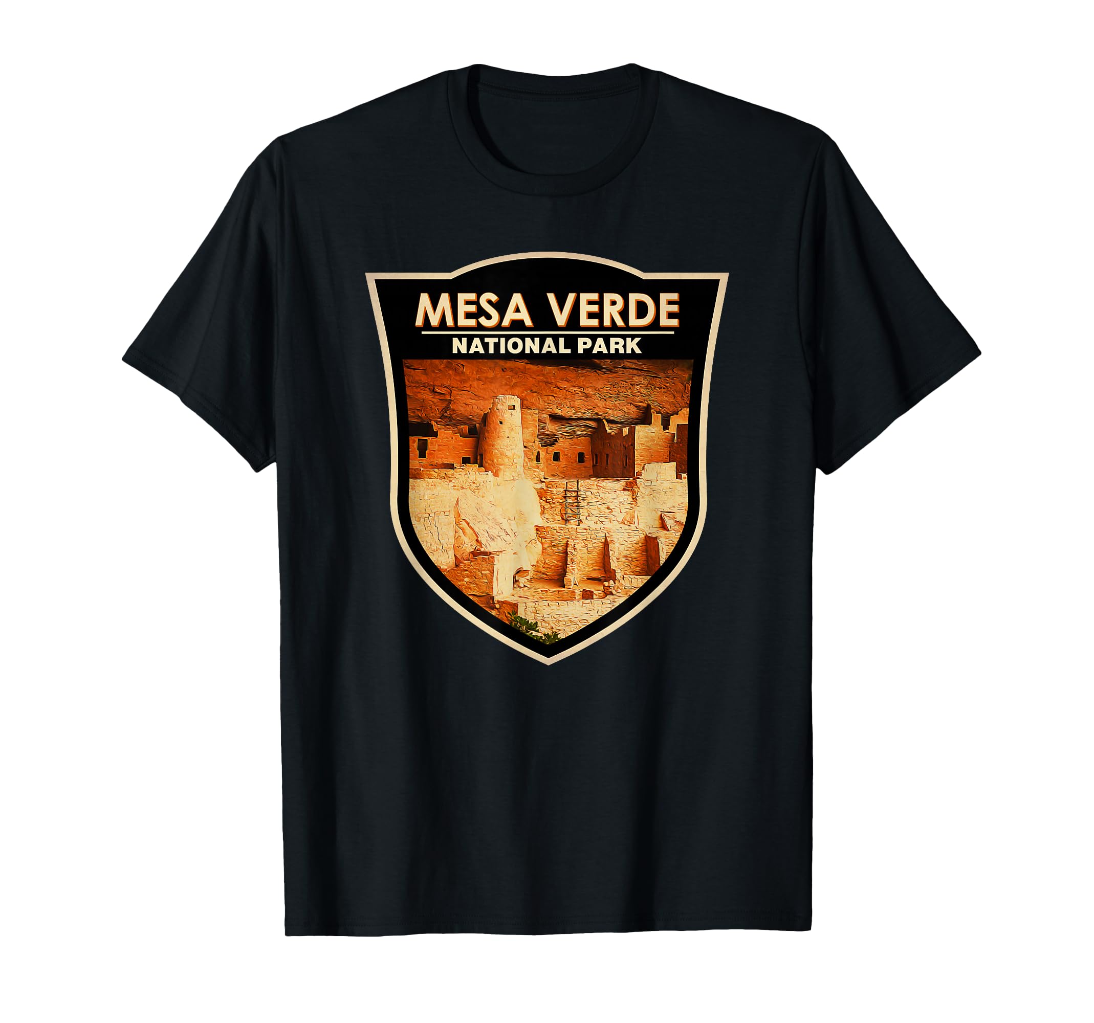 Mesa Verde National Park Cliff Palace Badge T-Shirt - Trendy Graphic Unisex - T-Shirt, Sweatshirt, Hoodie