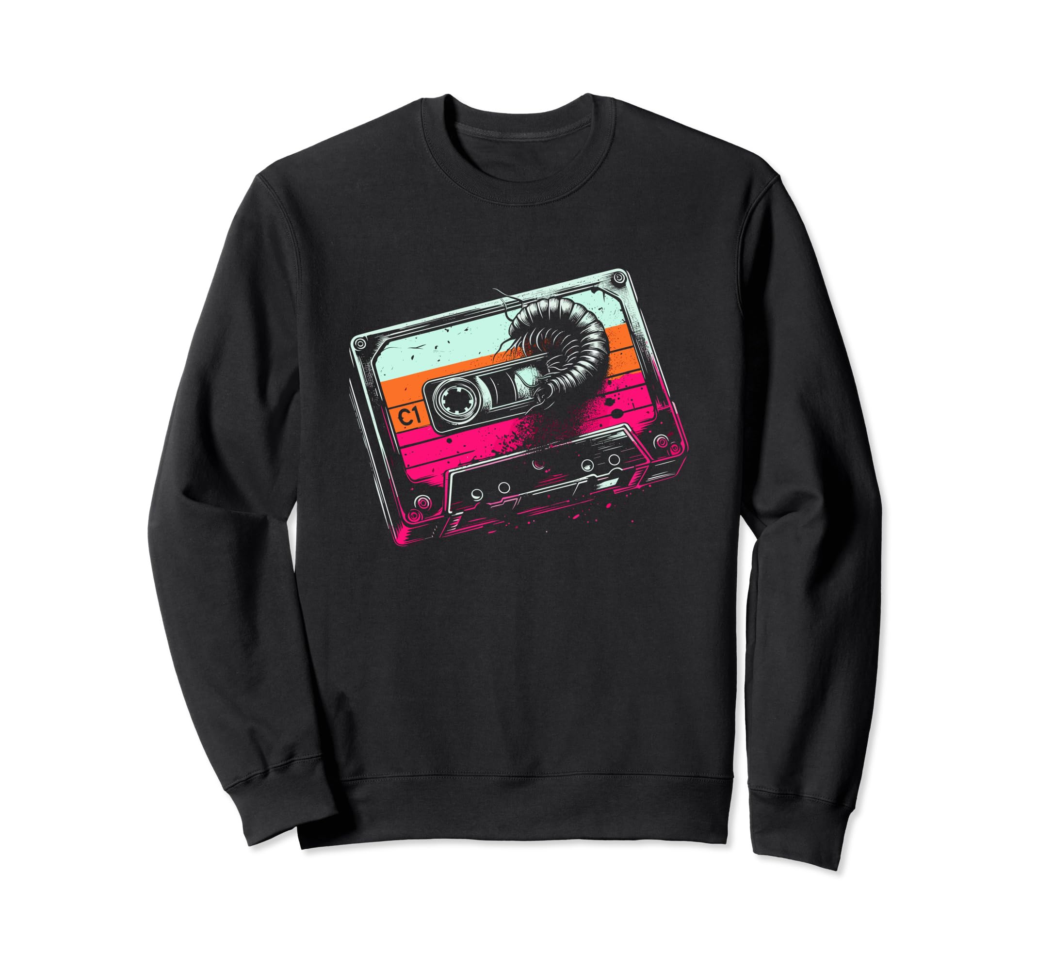 Oldschool Cassette Centipede Tape Sweatshirt - Custom Art Print Men Women - T-Shirt, Sweatshirt, Hoodie