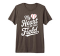 My Heart Is That Field Baseball Mom T-Shirt - Minimalist Print Men Women - T-Shirt, Sweatshirt, Hoodie