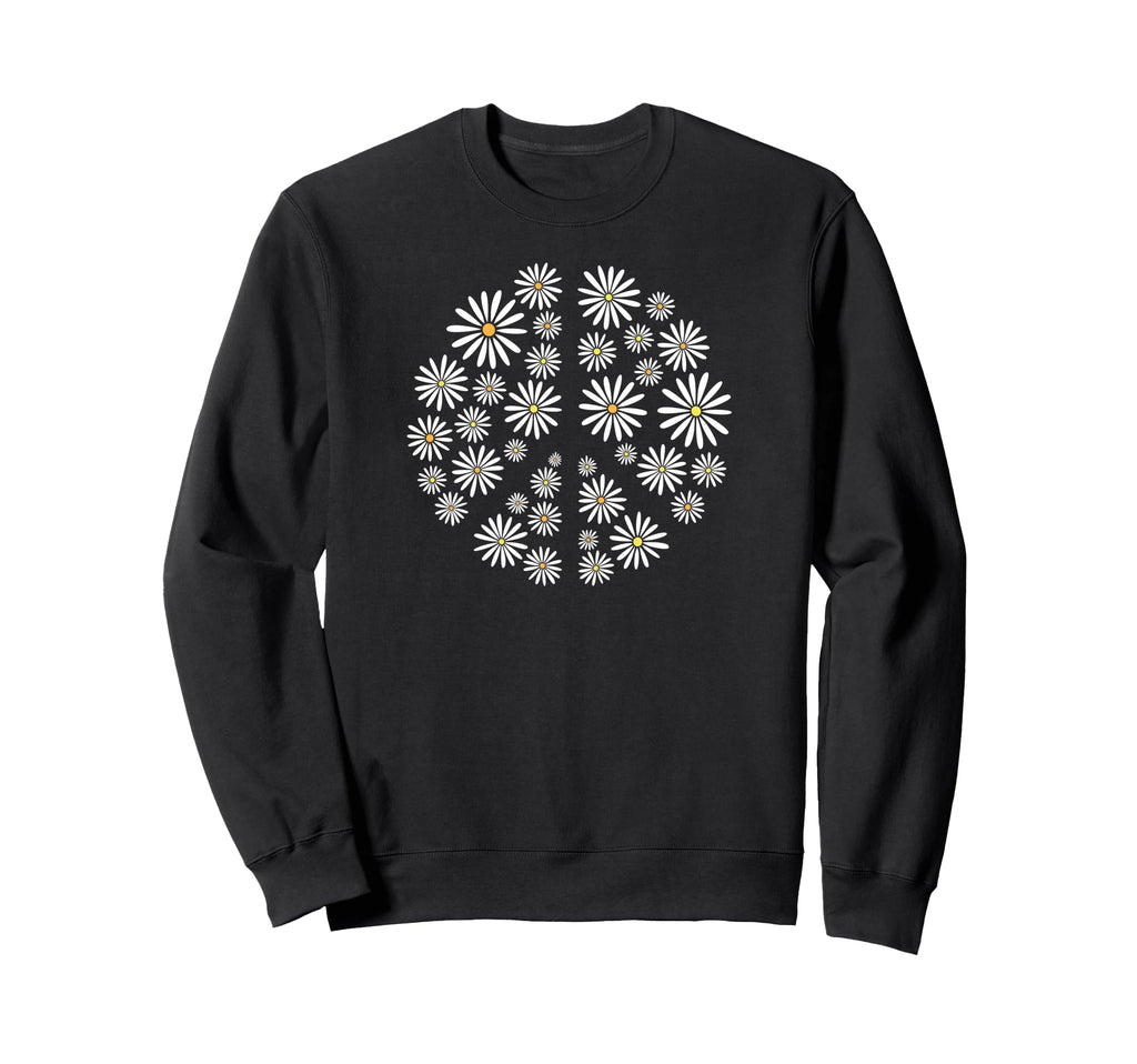 Spring Daisy Flower Power Peace Sign Sweatshirt - Novelty Apparel Unisex - T-Shirt, Sweatshirt, Hoodie