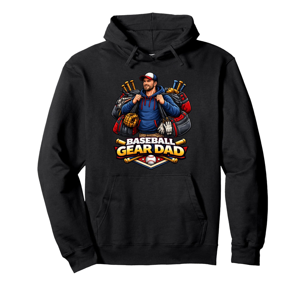 Baseball Gear Dad Game Day Supporter Hoodie - Aesthetic Graphic Men Women - T-Shirt, Sweatshirt, Hoodie