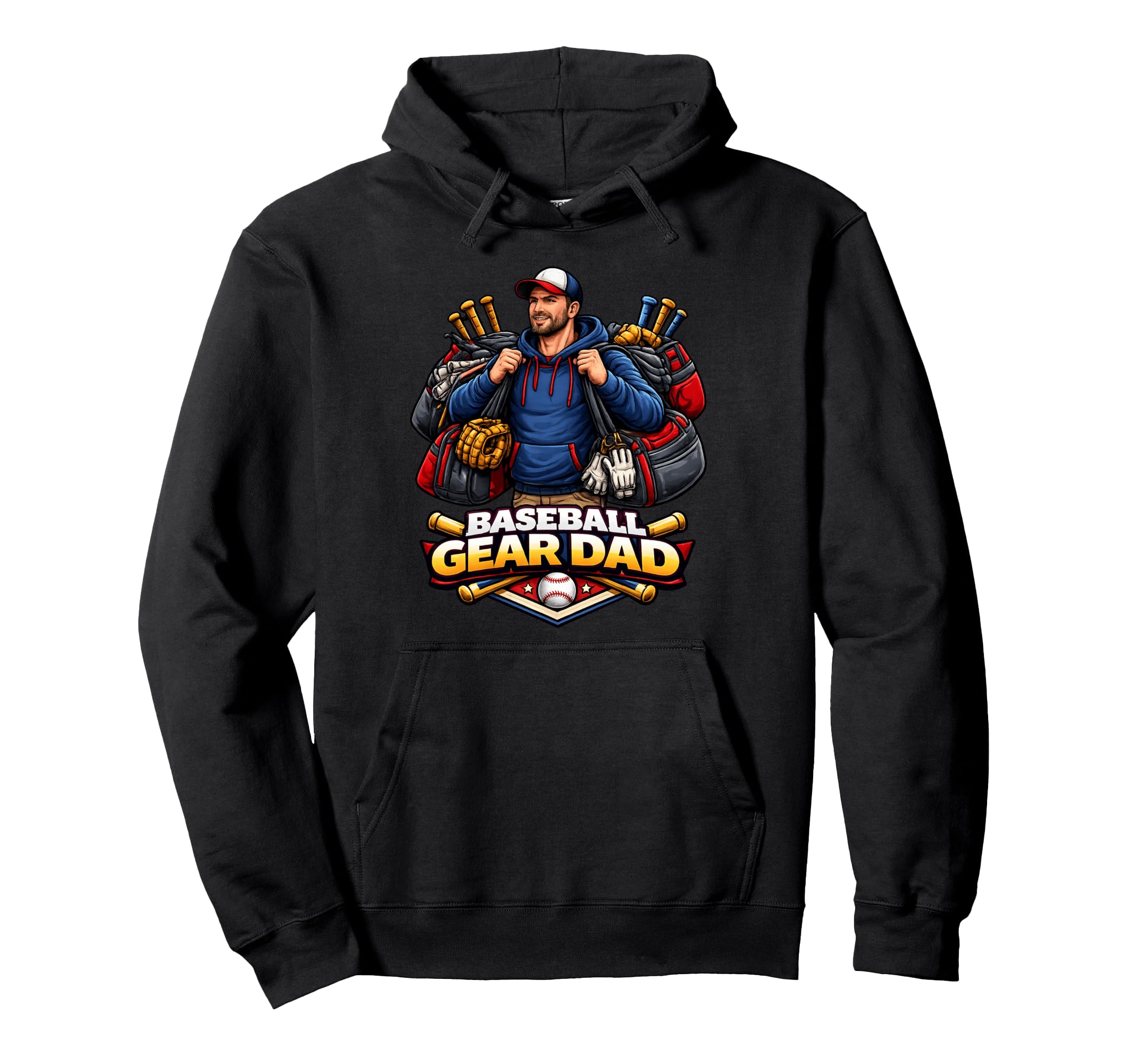Baseball Gear Dad Game Day Supporter Hoodie - Aesthetic Graphic Men Women - T-Shirt, Sweatshirt, Hoodie