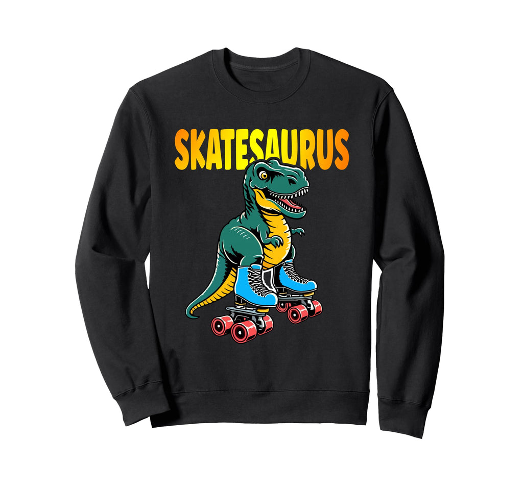 Skate Dinosaurs Roller Skating Sweatshirt - Unique Graphic for Adults - T-Shirt, Sweatshirt, Hoodie