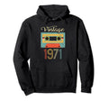 1971 51St Birthday Cassette Tape Hoodie - Unique Graphic for Adults - T-Shirt, Sweatshirt, Hoodie